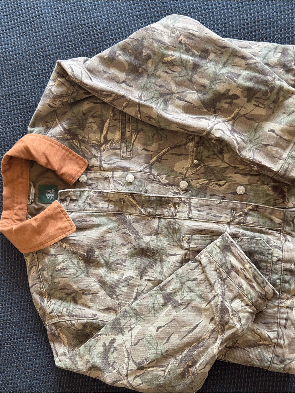 wild fable Rust Corduroy Collar Camo Crop Jean Jacket